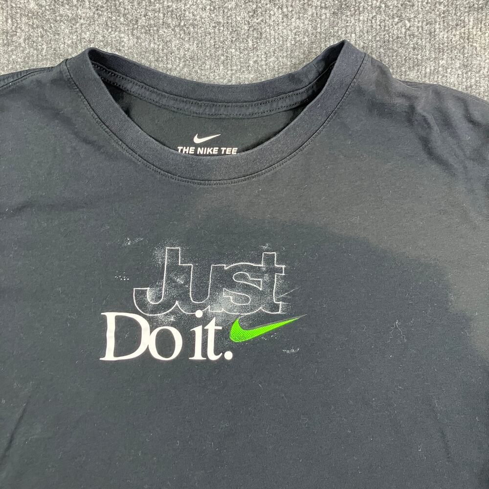 Nike Just Do It T-Shirt Mens XXL Black Dri-Fit Athletic Graphic Short Sleeve